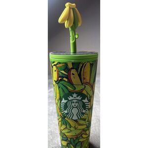 Starbucks Farm Rio 24 Oz Tropical Yellow/Green‎ Bananas 2025 Cold Cup with Straw